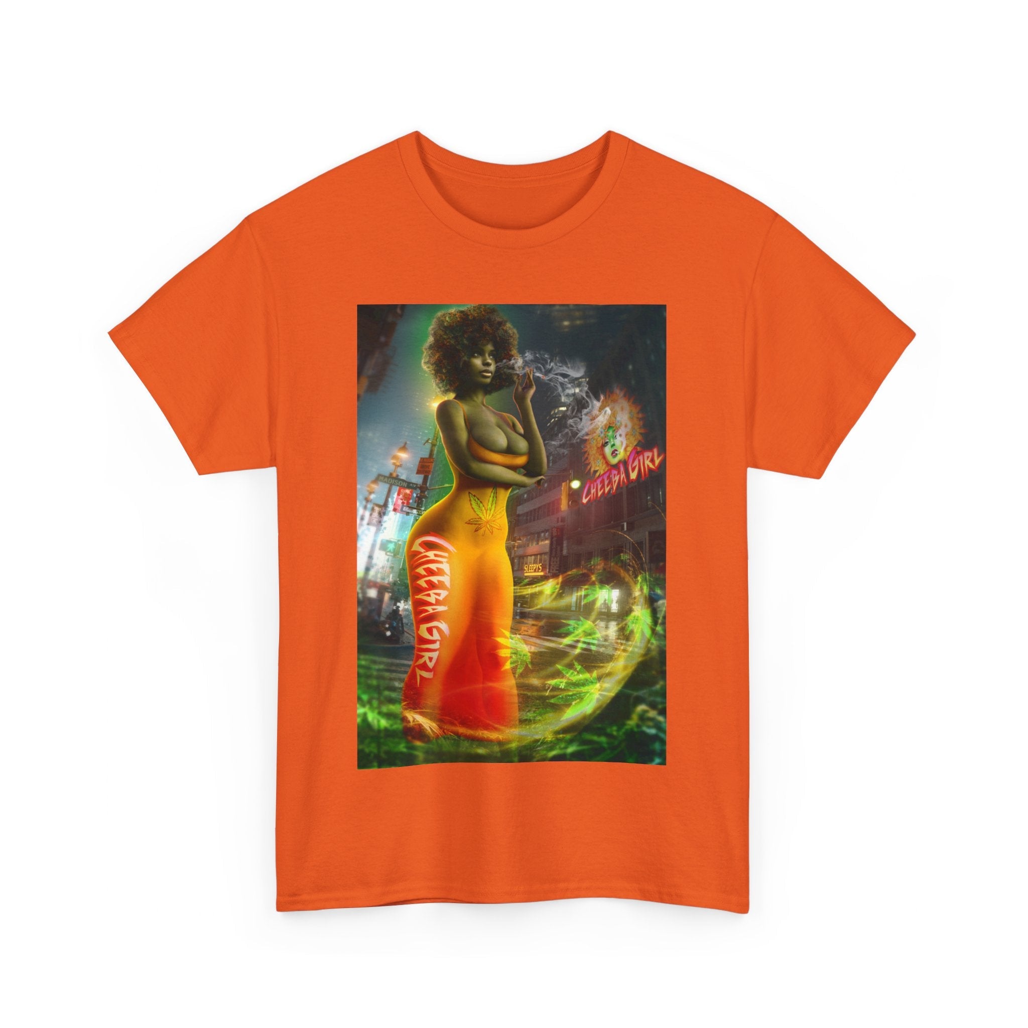 Cheeba Girl Orange Kush 420 T-Shirt – Stoner Weed Graphic Tee | Cheeba Wear - Cheeba Wear