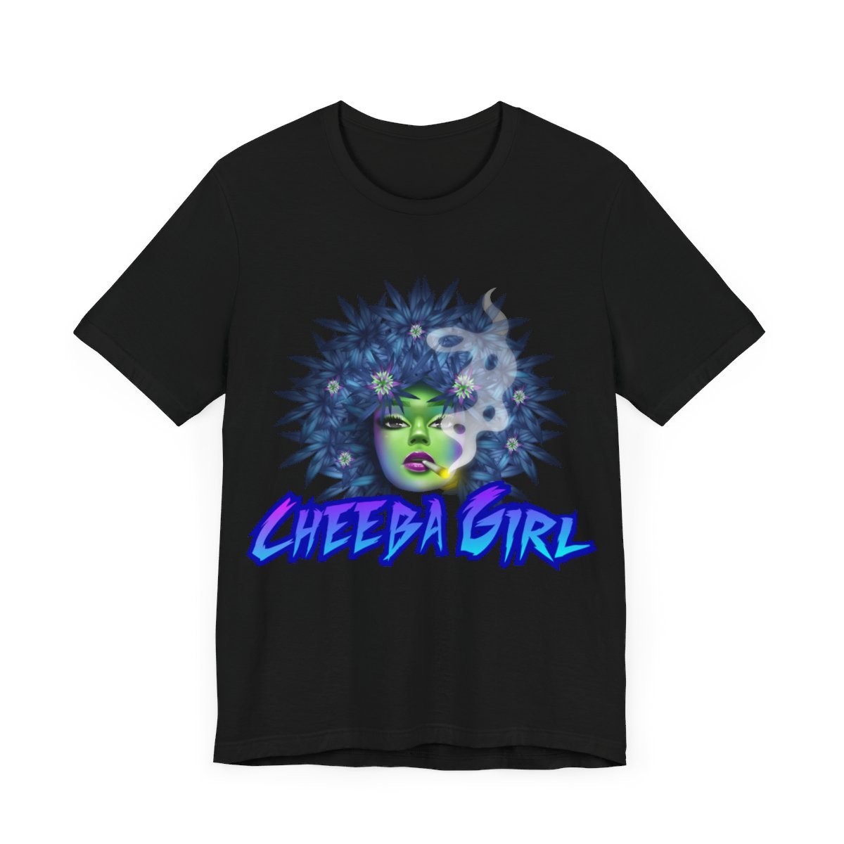 Men’s Blue Hair Cheeba Girl 420 T-Shirt – Stoner Weed Tee | Cheeba Wear - Cheeba Wear