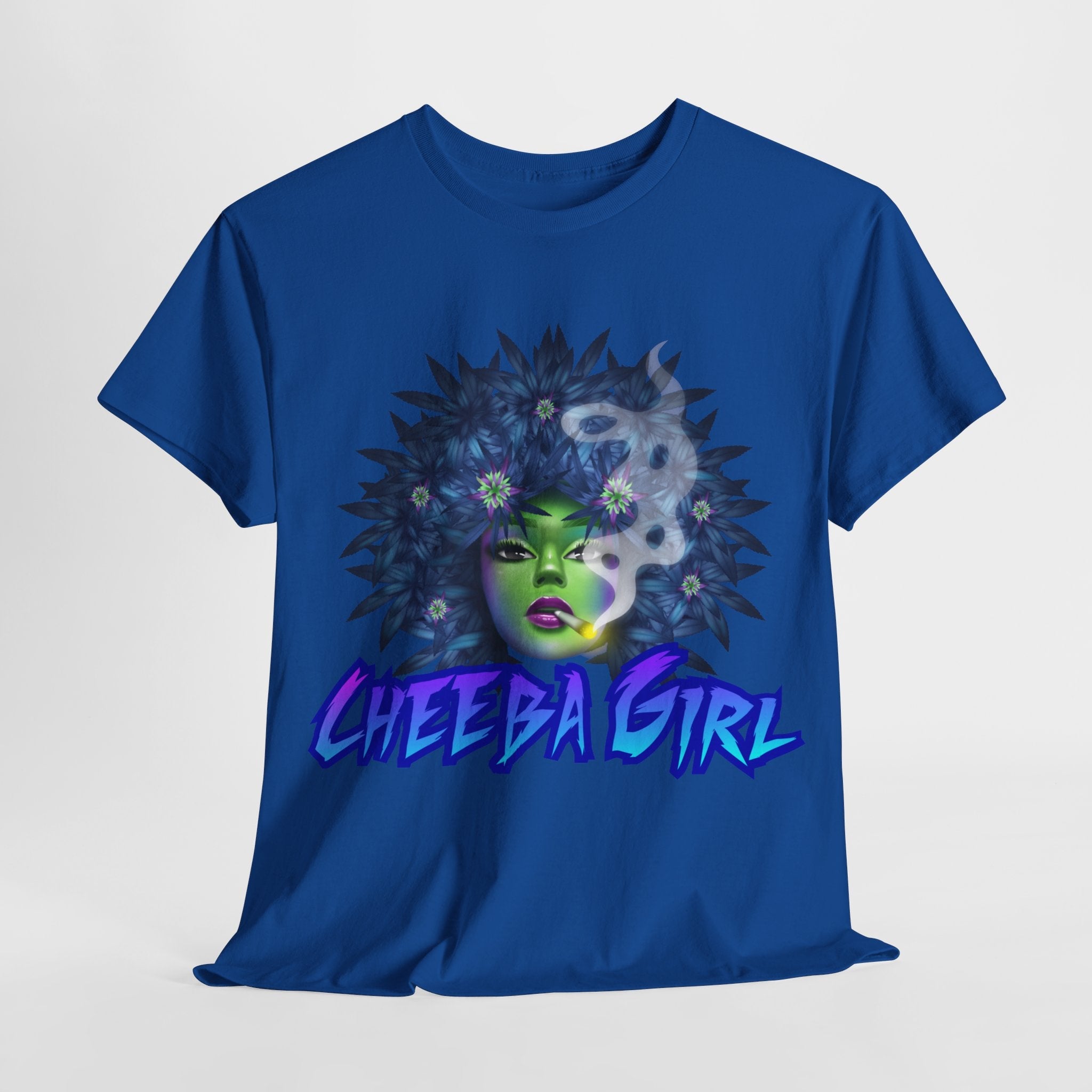 Men’s Blue Hair Cheeba Girl 420 T-Shirt – Stoner Weed Tee | Cheeba Wear - Cheeba Wear