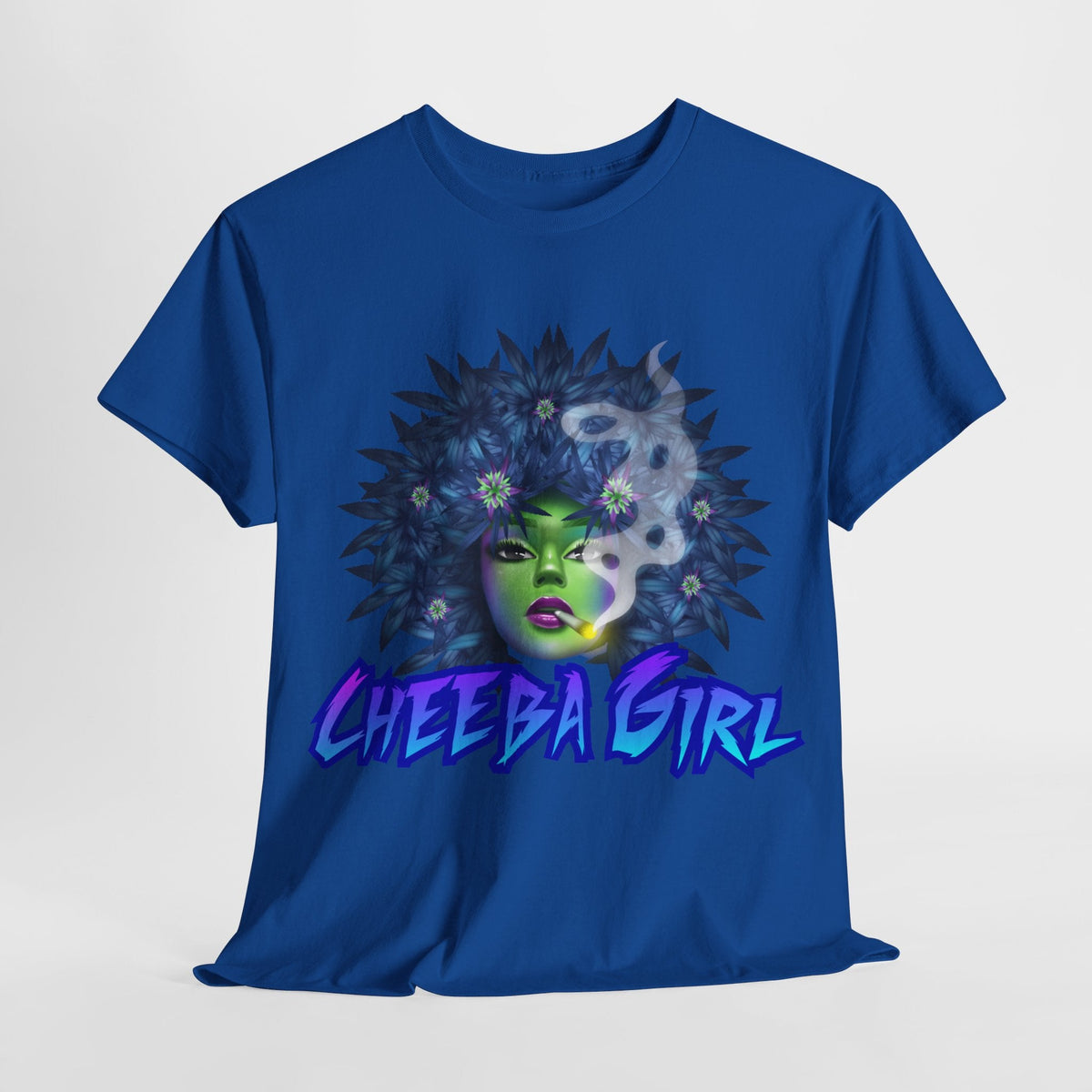 Men’s Blue Hair Cheeba Girl 420 T-Shirt – Stoner Weed Tee | Cheeba Wear - Cheeba Wear