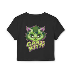 Ganja Kitty Anime Crop Top – 420 Cute Stoner Girl Shirt - Cheeba Wear