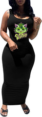 Black Ganja Kitty Sundress – Cute & Sassy 420 Fashion | Cheeba Wear - Cheeba Wear
