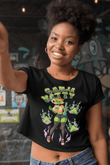 Ganja Kitty Anime Crop Top – 420 Cute Stoner Girl Shirt - Cheeba Wear