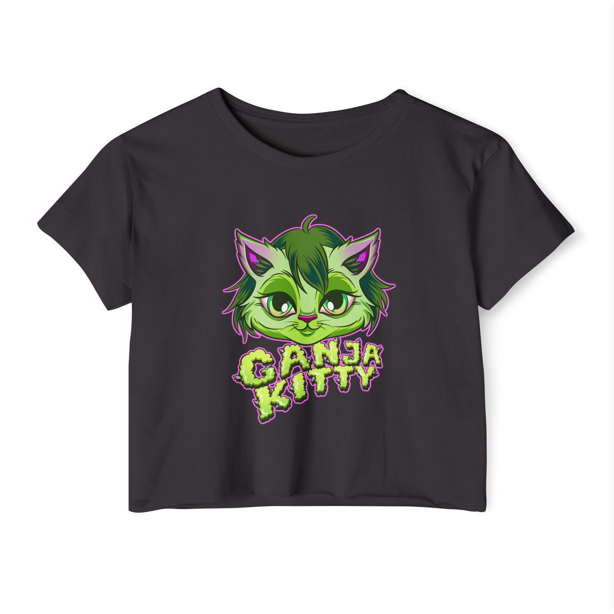Women’s Ganja Kitty Crop Top – Cute & Sassy 420 Fashion | Cheeba Wear - Cheeba Wear