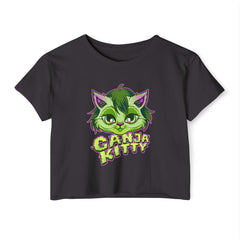 Women’s Ganja Kitty Crop Top – Cute & Sassy 420 Fashion | Cheeba Wear - Cheeba Wear