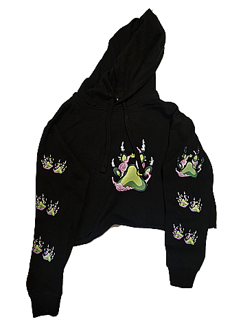 Ganja Kitty Crop Top Hoodie - Cheeba Wear