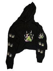 Ganja Kitty Crop Top Hoodie - Cheeba Wear