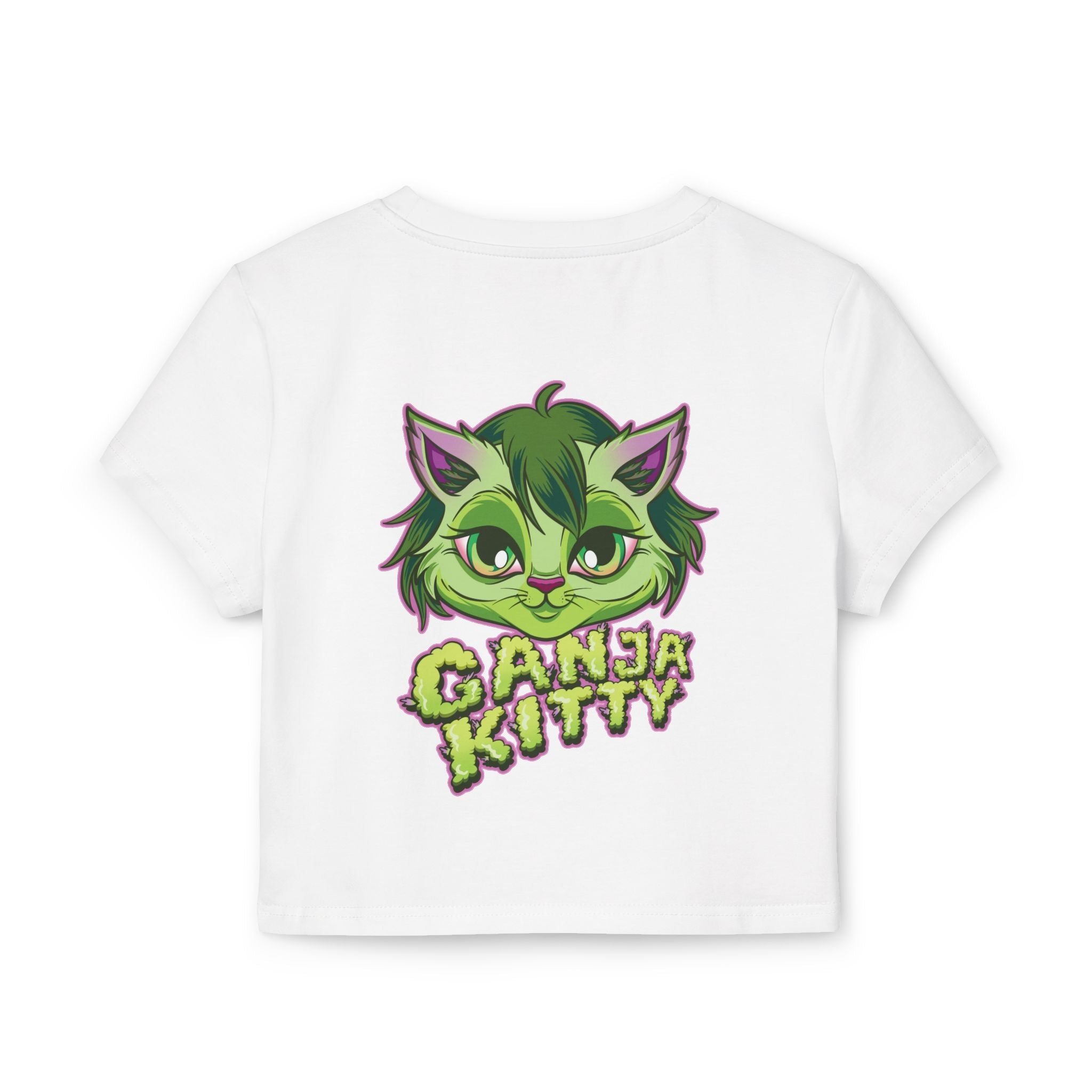 Ganja Kitty Anime Crop Top – 420 Cute Stoner Girl Shirt - Cheeba Wear